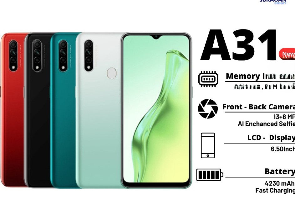 OPPO A31-8GB RAM-256GB ROM-Dual Sim, Dual Standby (Nano-SIM)-8 MP Triple Camera: 12 MP-Android 9.0 (Pie)
