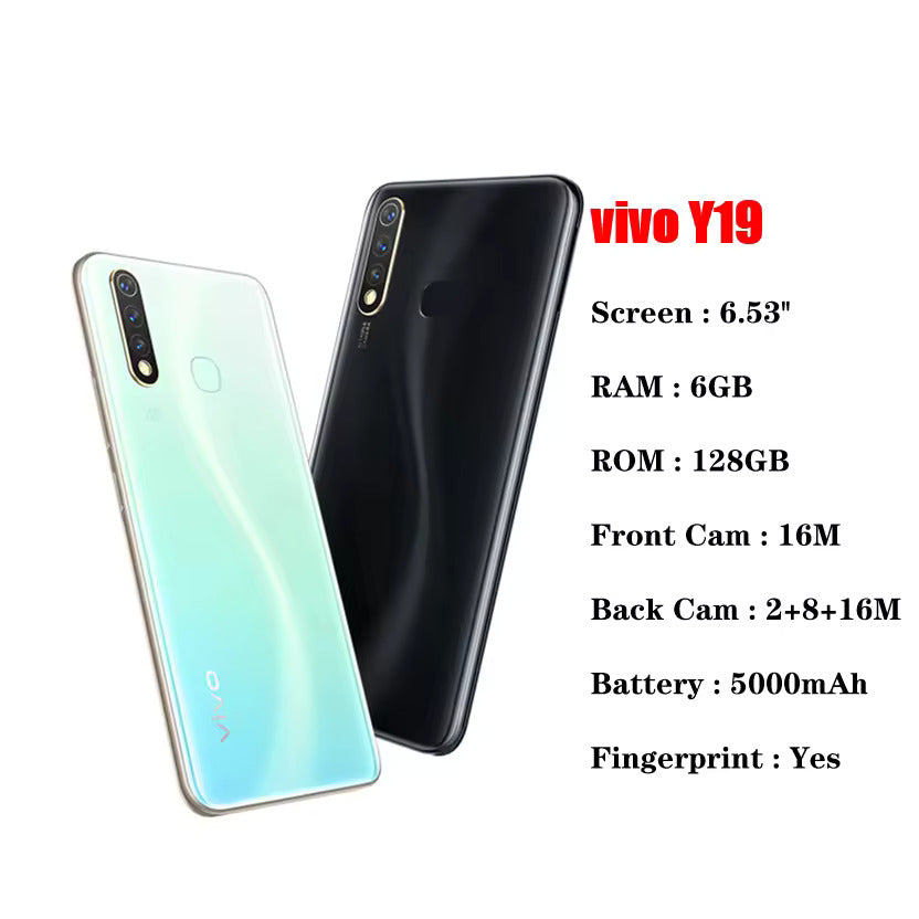 Imported ViVo y19 with Box Free Charger - Dual Sim Approved -6GB Ram Mobile - 5000 Mah Battery - 128gb Rom - Vivo Mobile - Vivo Phone - 6gb Mobile Phone