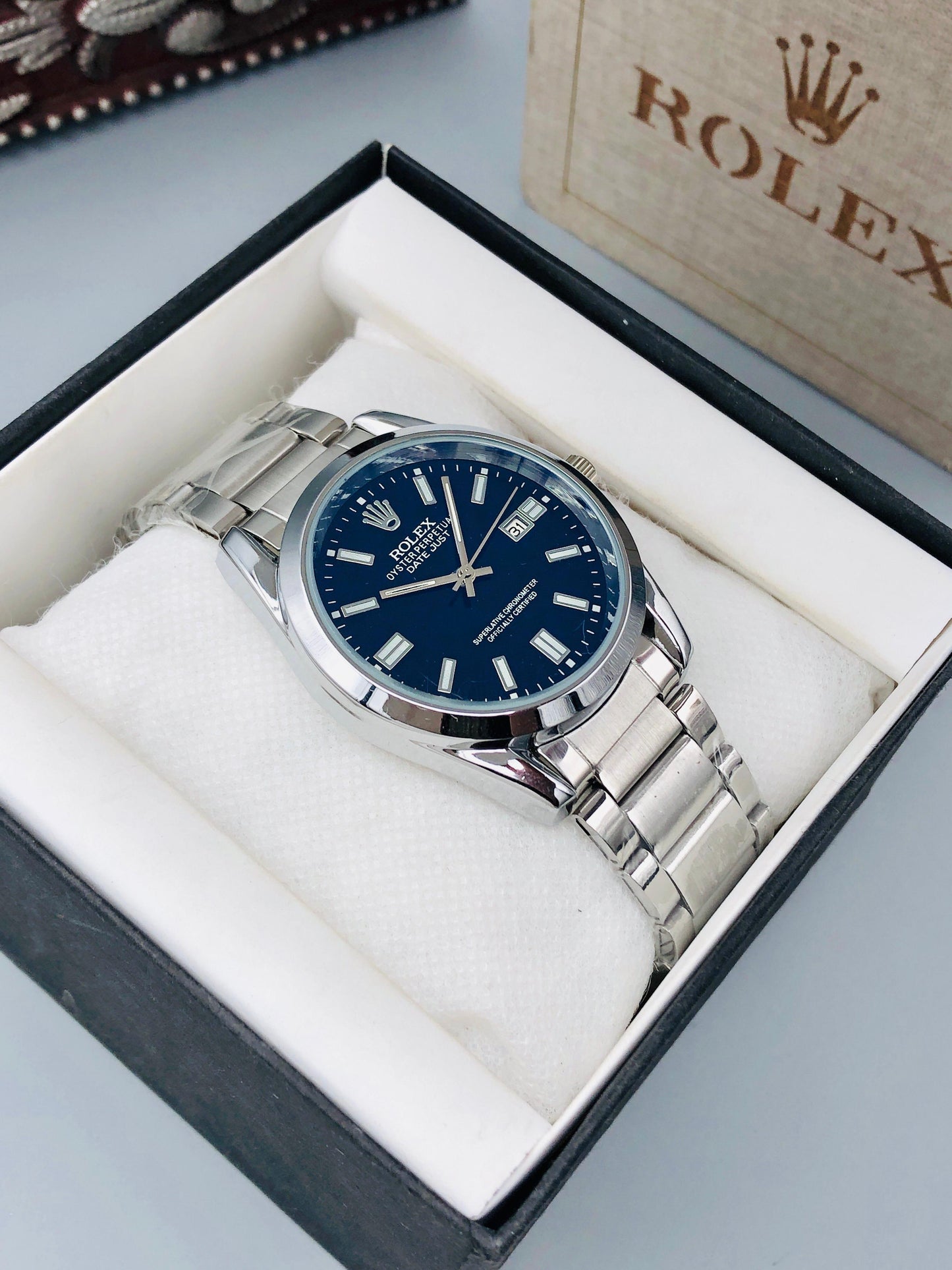 ROLEX WATCH for men SPECIAL OFFER 🫴 STEEL CHAIN GOOD LOOKING Date working 🥳💥 Good quality 👍 lock RANDOM DAIL* 🔥🔥