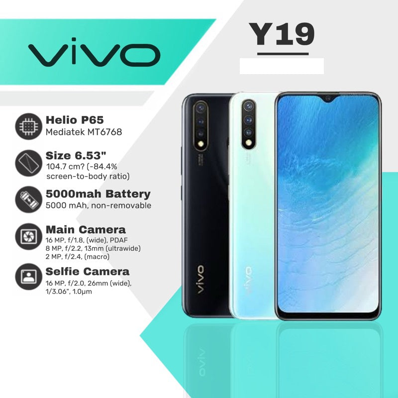 Imported ViVo y19 with Box Free Charger - Dual Sim Approved -6GB Ram Mobile - 5000 Mah Battery - 128gb Rom - Vivo Mobile - Vivo Phone - 6gb Mobile Phone
