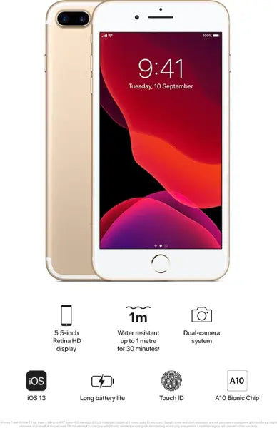 Apple iPhone 7 Plus Non PTA (128GB) - 12MP Dual Cameras - Grade A Refurbished - 6 Month Warranty
